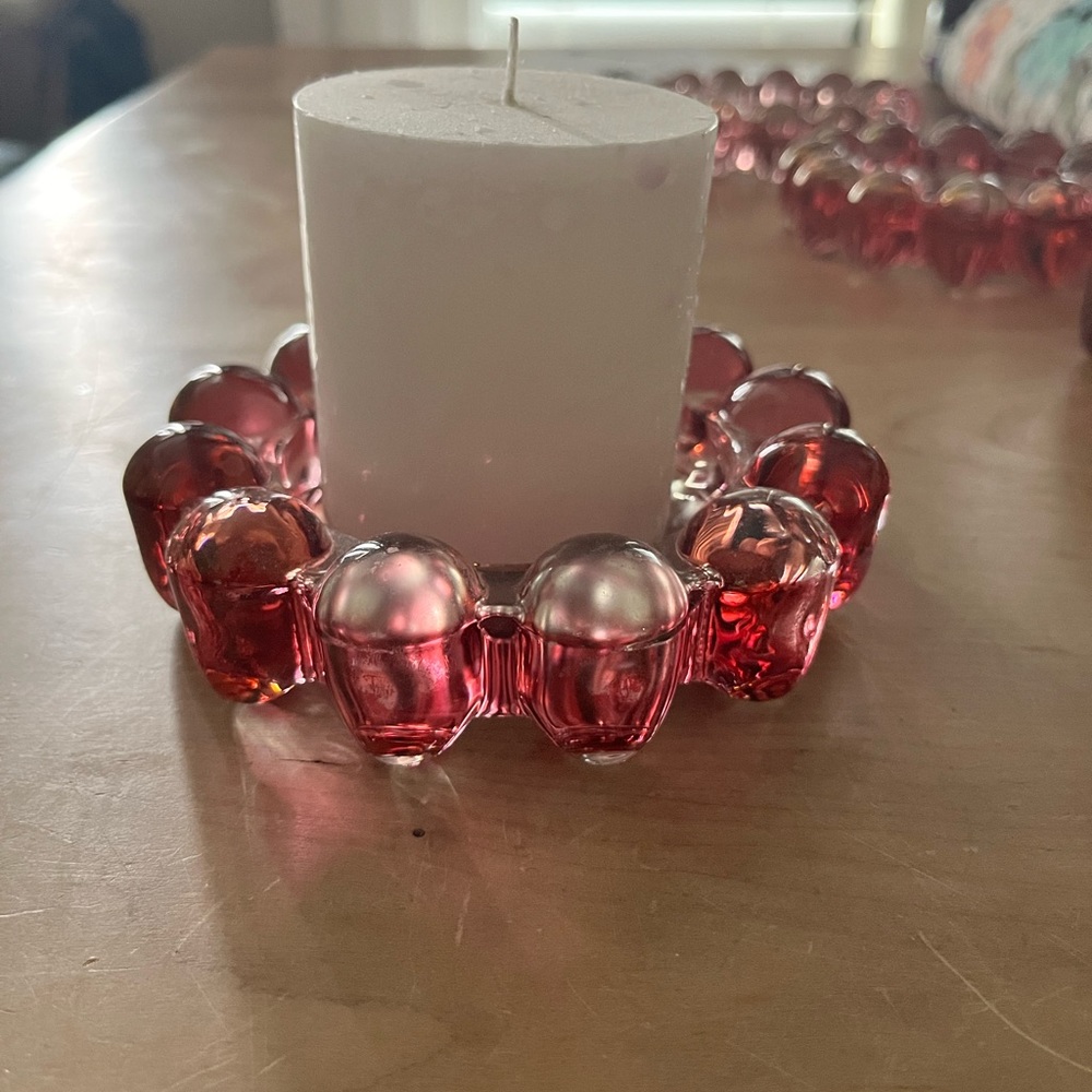 Vintage Rose Pink Candle Ash Holder